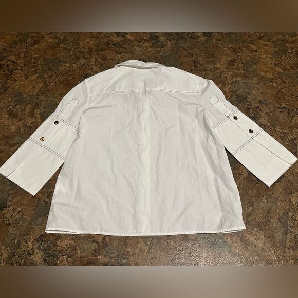 PARTOW 100% Cotton White Button Down Long Sleeve Shirt Size 0 - Picture 4 of 8